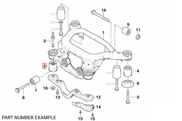 Genuine BMW Front Left Rear Subframe Bushing for E46 – 33316770783