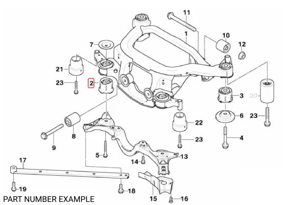 Genuine BMW Front Right Rear Subframe Bushing for E46 – 33316770784