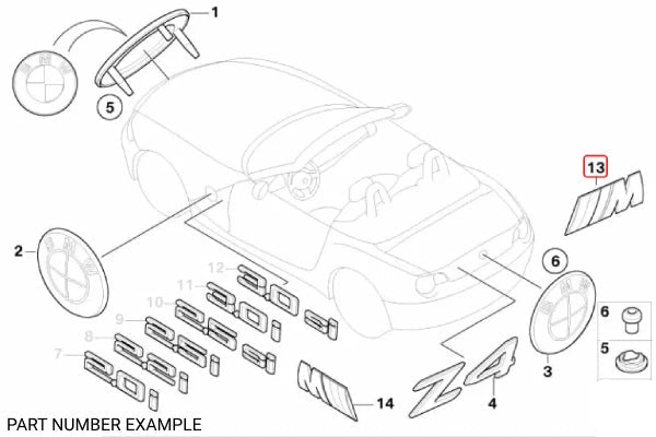 Genuine BMW Rear Trunk Lid M Badge for Z4 –  51148041425