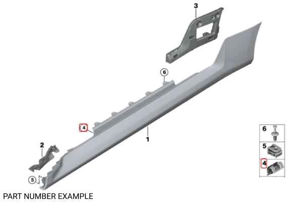 Genuine BMW Rocker Panel Molding Clip - 51127488355
