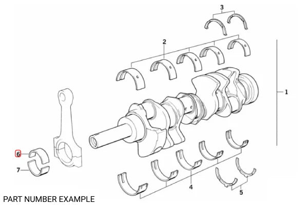 Genuine BMW Rod Bearing Shell M60 M62 - 11241715701