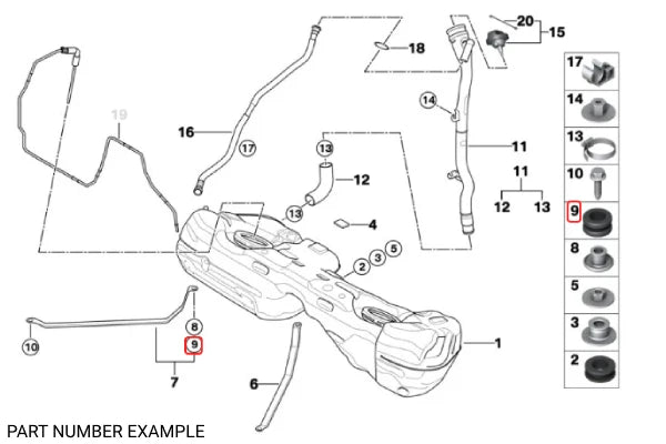 Genuine BMW Fuel Tank Rubber Grommet – 16111182454