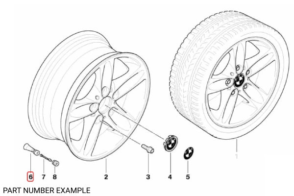 Genuine BMW Tyre Rubber Valve Stem – 36121116326