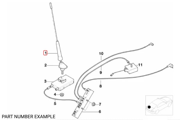 Genuine BMW Short Rod Antenna for E46 & Z4 – 65206902689