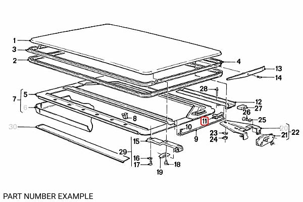 Genuine BMW Sunroof Sliding Jaw for LHS / RHS – 54121933905