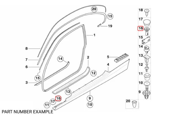 Genuine BMW Spacer Clip for E92 E93 - 07146965447