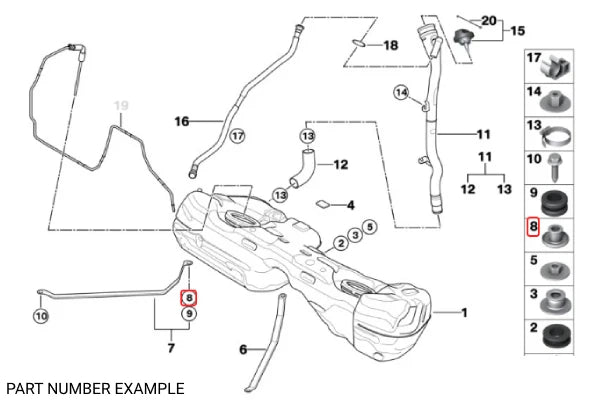 Genuine BMW Fuel Tank Spacer Sleeve – 16117194458