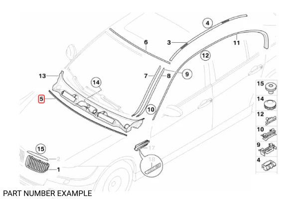 Genuine BMW Moulding for Windscreen Lower for E90 – 51137133292