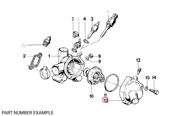 Genuine BMW Thermostat Housing Cover for M20 – 11531265059