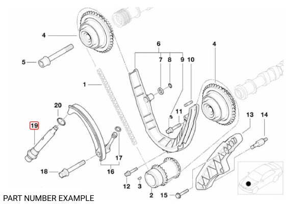 Genuine BMW Timing Chain Tensioner for M60 M62 - 11317531813