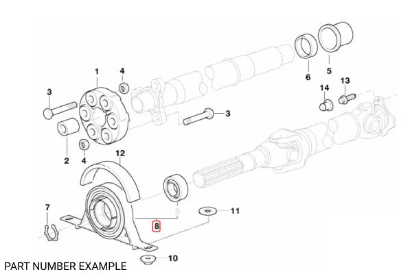 Genuine BMW Driveshaft Center Support – 26127501257