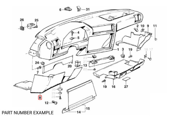 Genuine BMW Trim Panel Lower Right for E30 – 51451888120