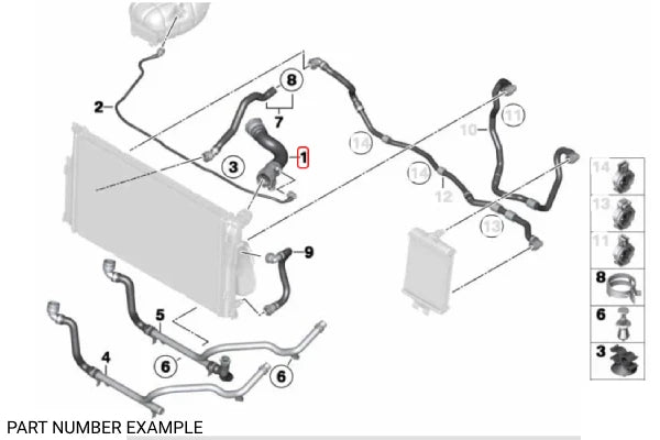 Genuine BMW Upper Radiator Hose – 17127604542