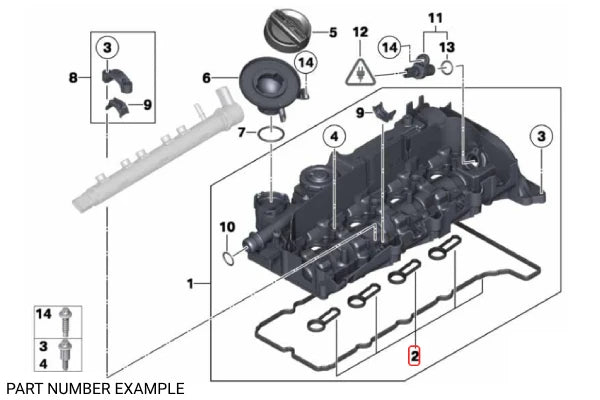 Genuine BMW Valve Cover Gasket Set for N47 - 11128511814