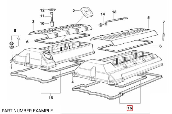 Genuine BMW Valve Cover Gasket Set (Cylinders 5-8) For M6x – 11129069872