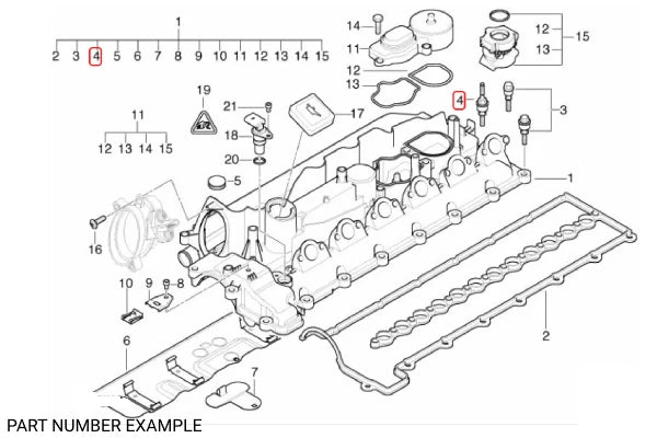 Genuine BMW Complete Valve Cover Hardware for M57N M57N2 – 11120036237