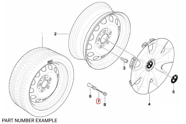 Genuine BMW Tyre Valve Air Stem – 36141095389