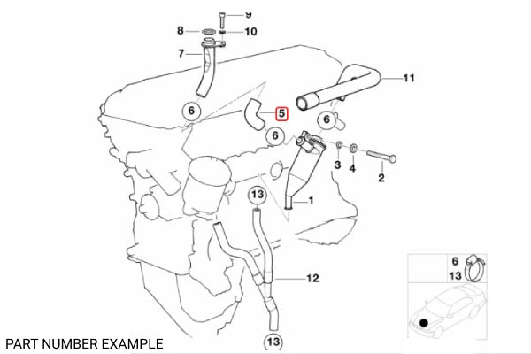 Genuine BMW Ventilation Hose for E36 – 11151401217