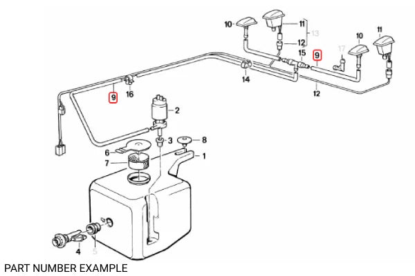Genuine BMW Windshield Washer Hose – 61661357388