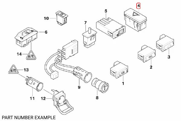 Hazard Light Switch - 61318350947