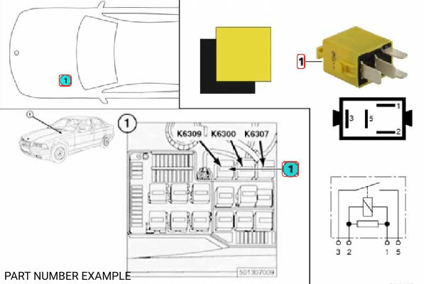 Genuine Mini-Relay Make Contact Yellow - 61367924276