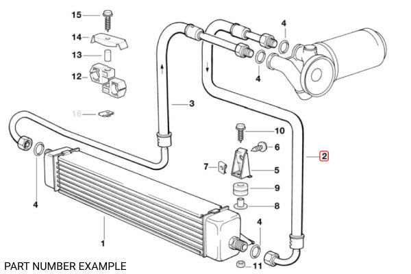 Oil Cooler Line (Outlet from Oil Filter Housing) - 17211719194