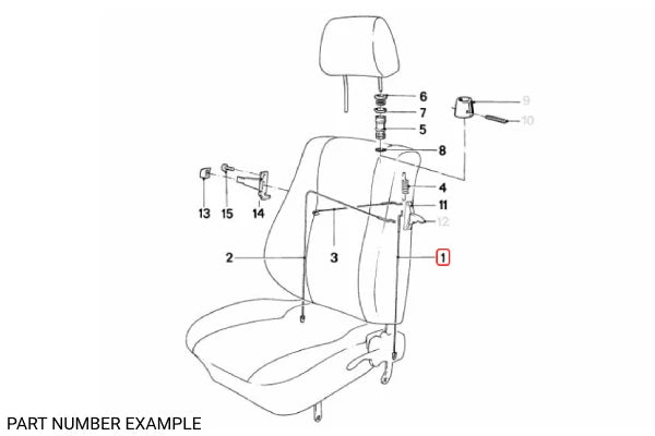 Rope for Front Seat 312mm - 52108106339