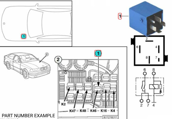 High-Beam Headlight Relay - 61358370510