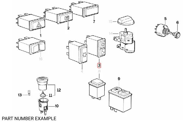 Genuine A/C Switch - 61311380557