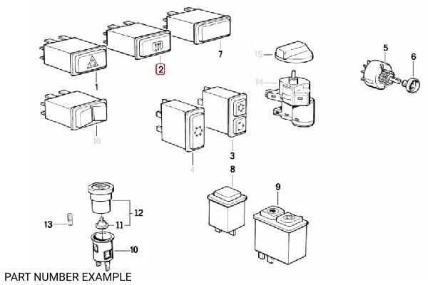 Genuine Rear Defroster Switch - 61311380338