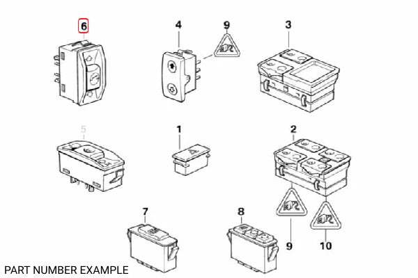 Sunroof Sliding Electrical Switch - 61311378862