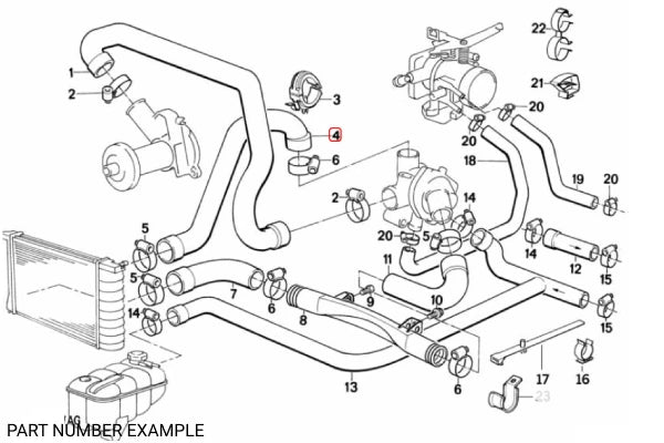 M20 Upper Radiator Coolant Hose - 11531722218