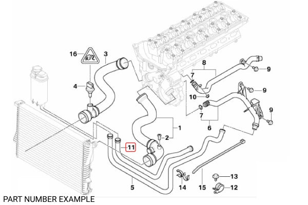 Genuine BMW Upper Expansion Hose for E39 – 11531438632