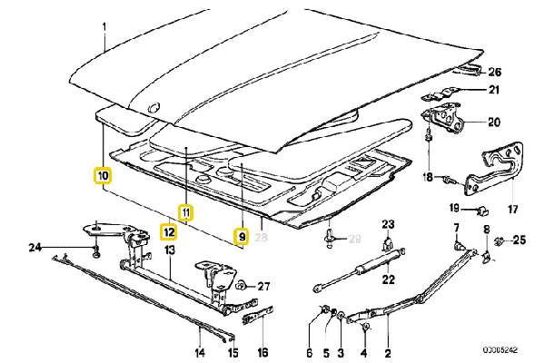 E30 Bonnet Insulation Set - 51481972245