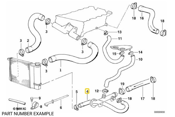 M4x Lower Radiator Hose - 11531743295