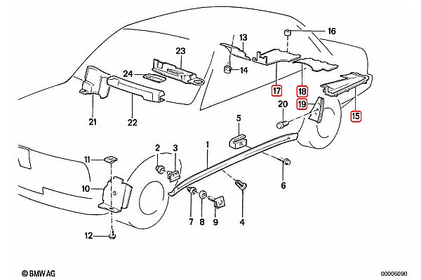 BMW E30 M3 Rear Covering Set (6 Piece)