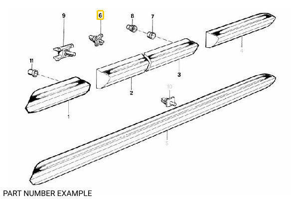 Genuine BMW E30 Lower Body Moulding Retaining Clip - 51131876128